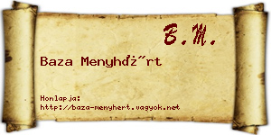 Baza Menyhért névjegykártya